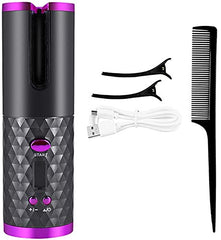 Wireless USB Rechargeable Auto Hair Curler with LCD Display and Adjustable Temp