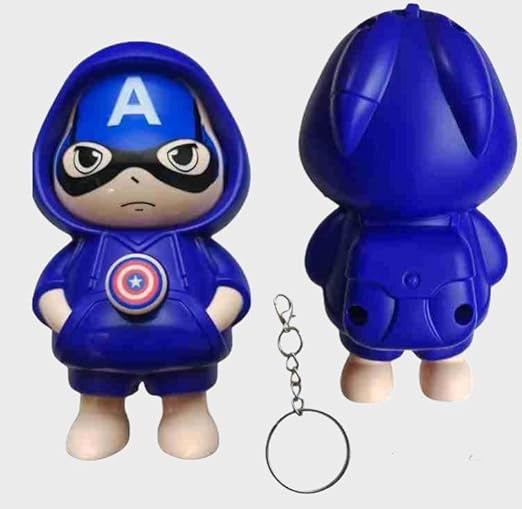 Captain America Face Changing Keychain - Cartoon Character Accessory