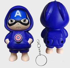 Captain America Face Changing Keychain - Cartoon Character Accessory