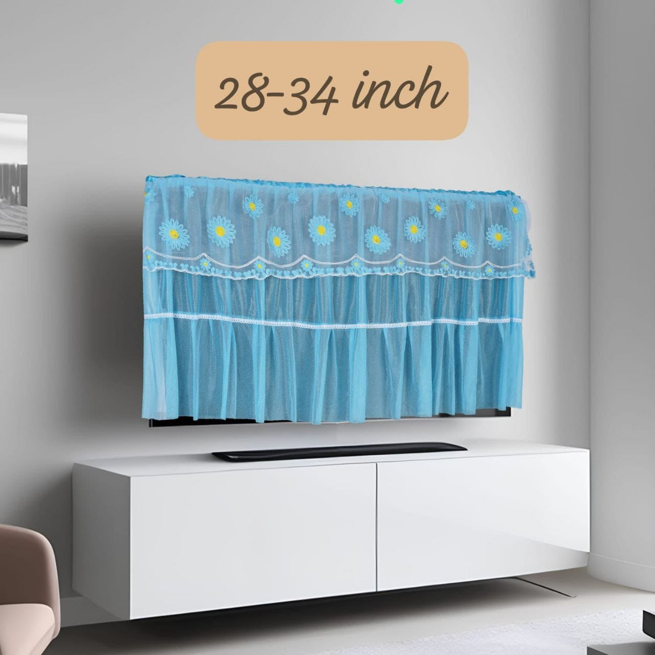 Elegant Tempered Glass TV Cover for 28-34 Inch Screens