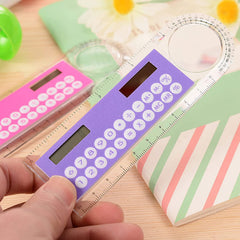 Mini Solar Calculator with 10cm Ruler and Transparent Screen