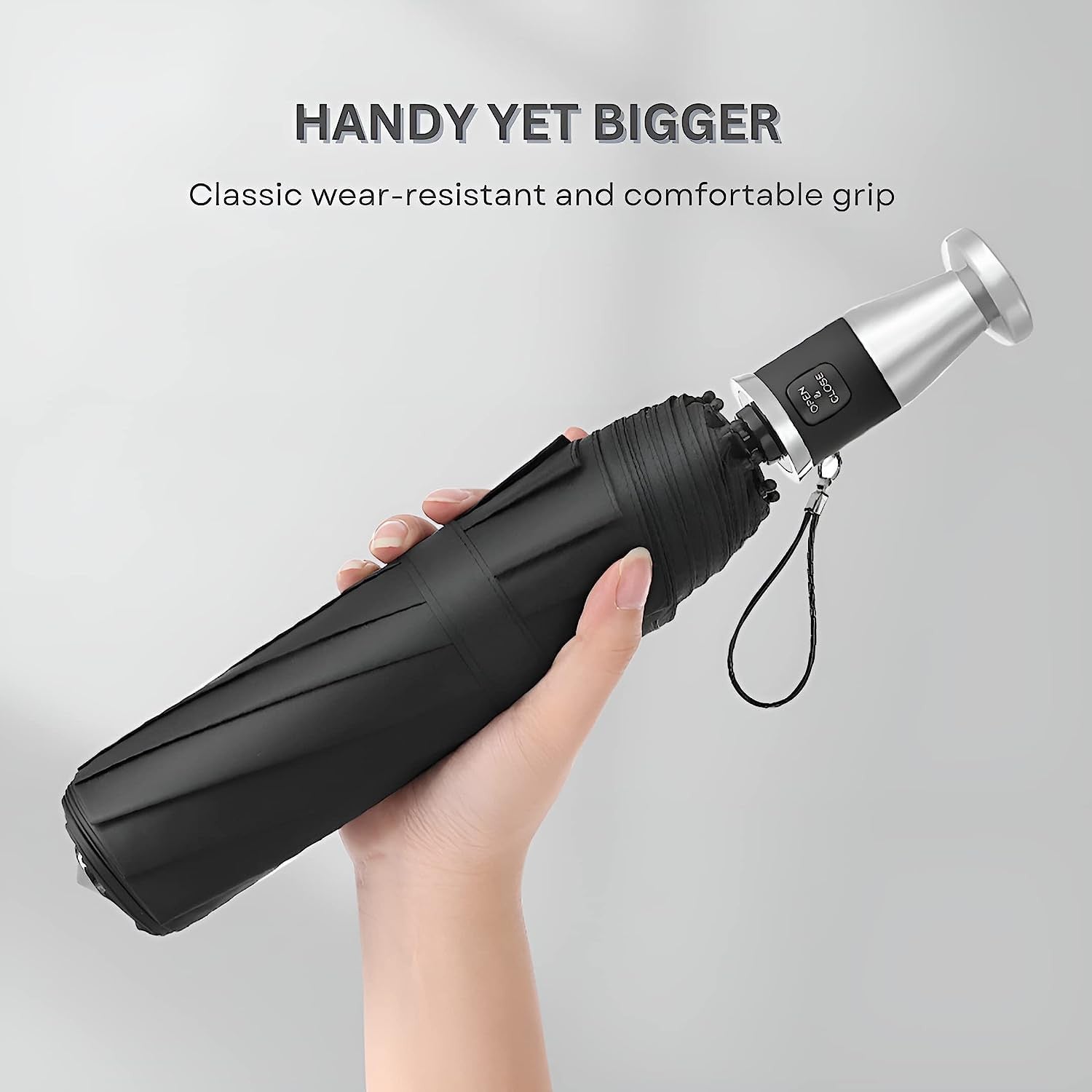 Auto Open Close Umbrella with Stylish Handle and Windproof Tri-Step Tech