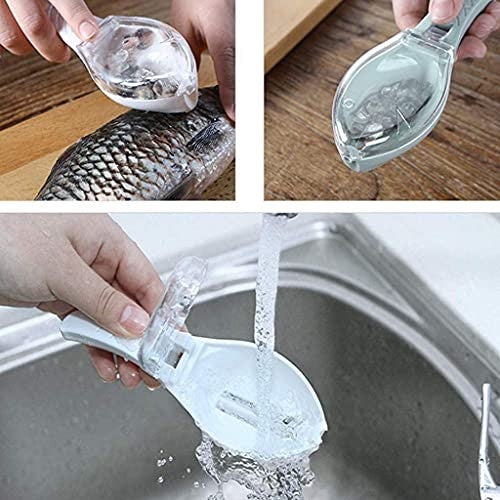 Fish Scale Scraper with Lid - Fast, Safe, and Easy Fish Cleaning Tool