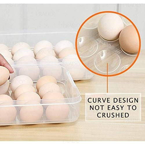 48 Egg Storage Box with Lid, Space-Saving Refrigerator Organizer