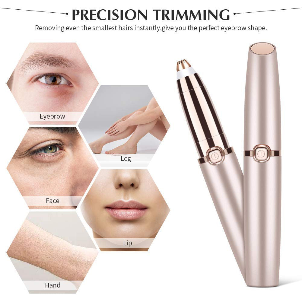 USB Eyebrow Flawless Trimmer for Women - Portable Facial Hair Remover