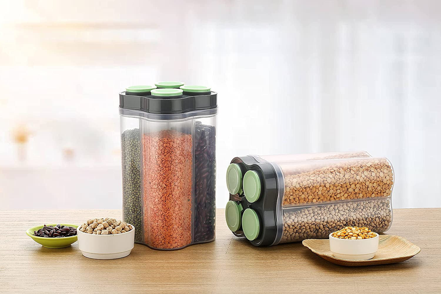 SIXFIRE 4-in-1 Square Food Storage Container Set, Airtight & BPA-Free
