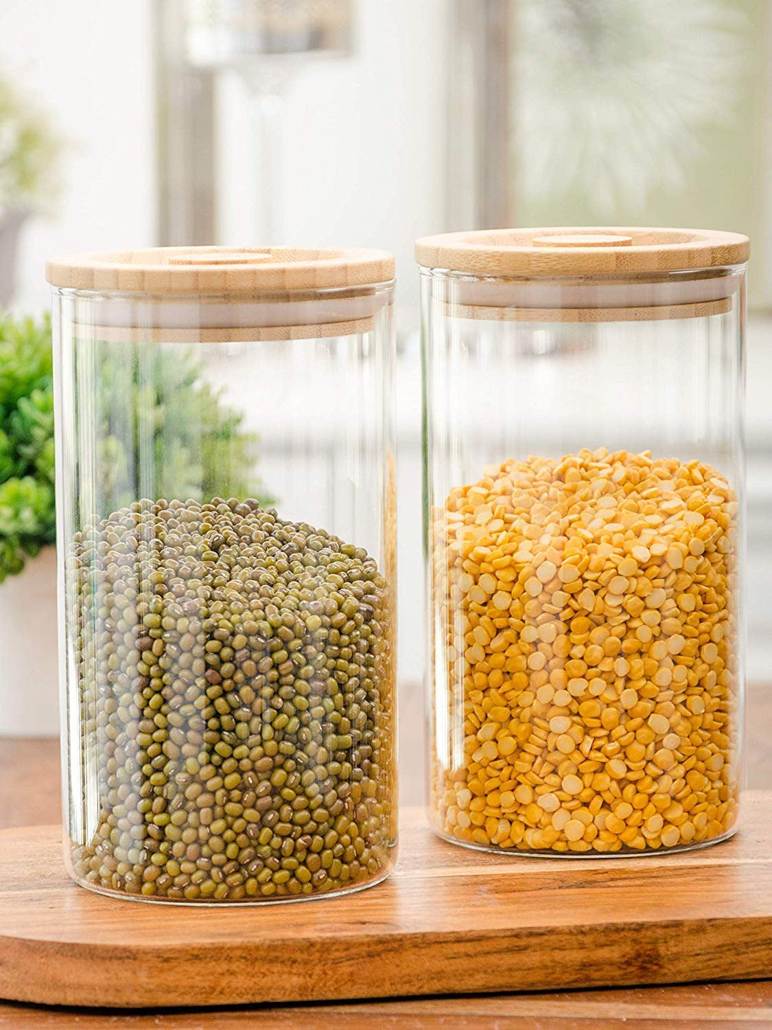 1200ml Airtight Glass Storage Jar with Bamboo Lid