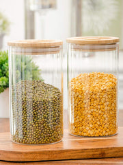 1200ml Airtight Glass Storage Jar with Bamboo Lid