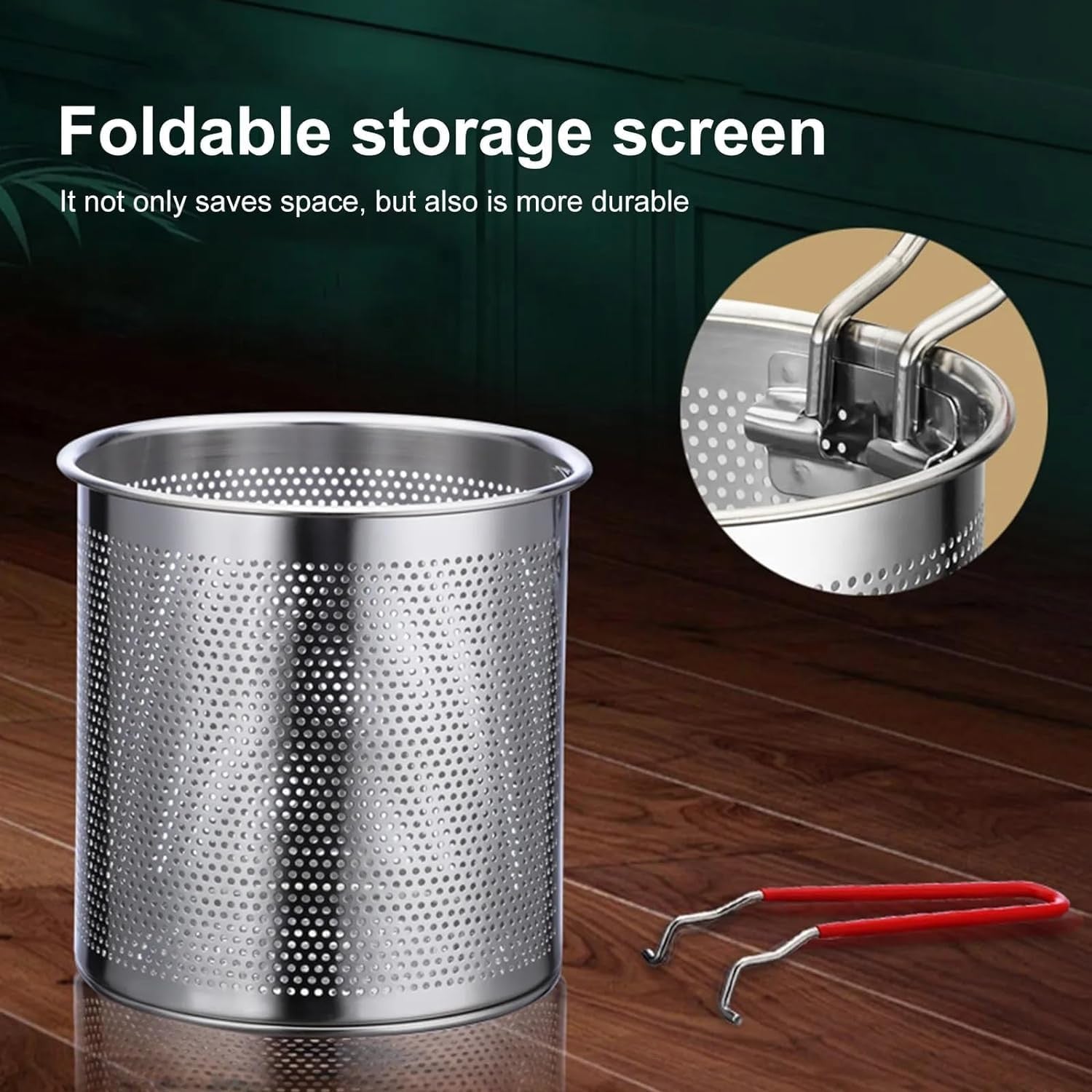 Stainless Steel Deep Frying Pot with Basket & Long Handle