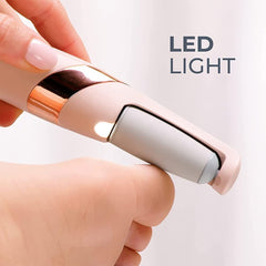 Cordless Electronic Pedicure Tool with 2 Replacement Rollers and LED Light