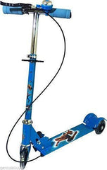 Kids Blue Foldable 3-Wheel Scooter with Lights and Adjustable Height