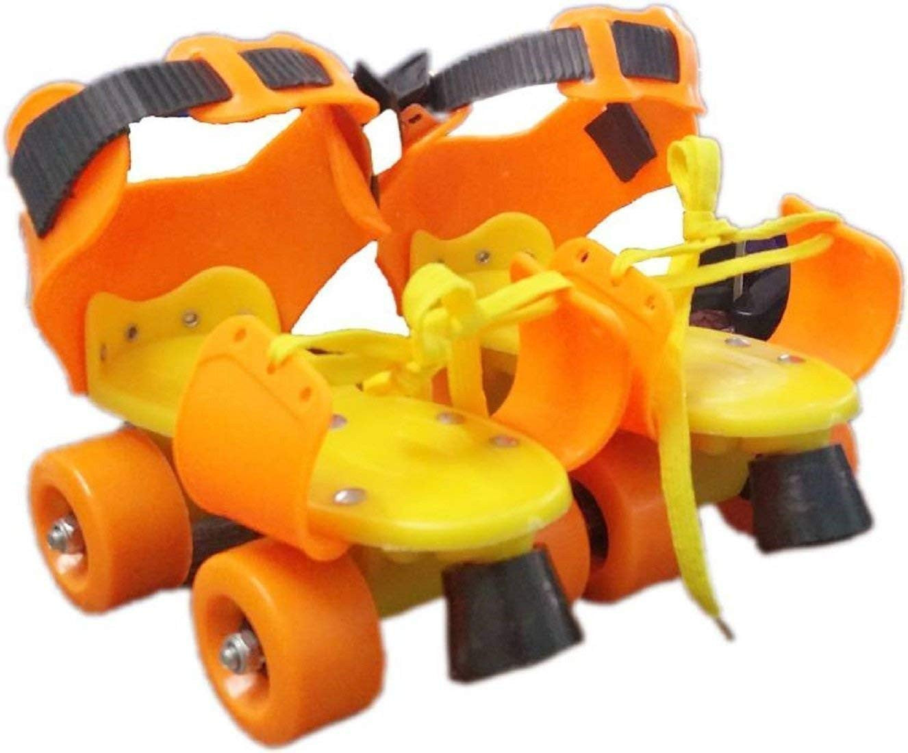 Adjustable Orange Yellow Kids Roller Skates for Ages 5-15