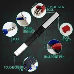 4-in-1 Tech Pen: Phone Holder, Stylus, Screwdriver & Laser