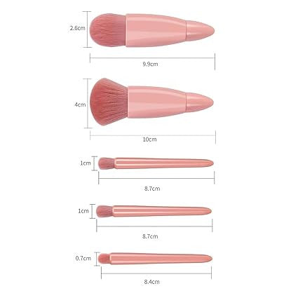 Mini Travel Makeup Brush Set - Compact Cosmetic Brush Kit