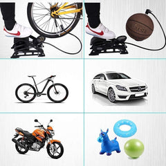 Dual Aluminum Cylinder Foot Pump with Pressure Gauge for Bikes Cars
