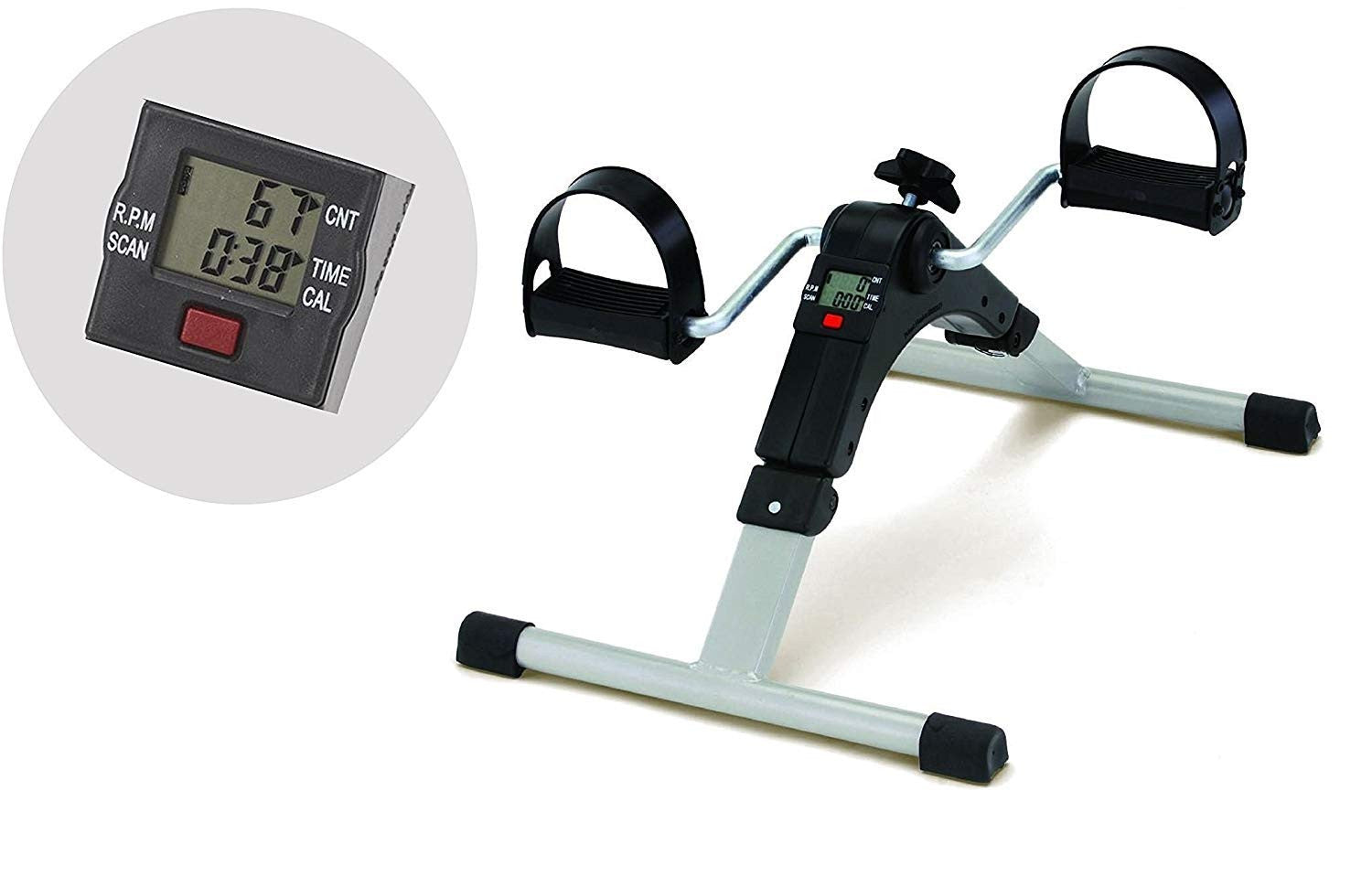 Foldable Mini Exercise Bike with LCD Display for Home & Office Workout