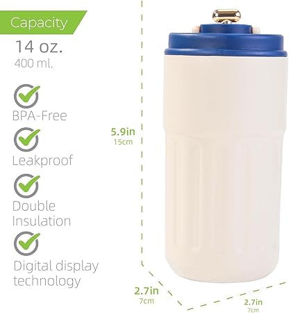 Insulated 450ml Temperature Display Coffee Mug
