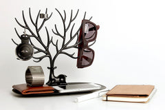 Deer Tree Jewelry Organizer Stand with Storage Tray