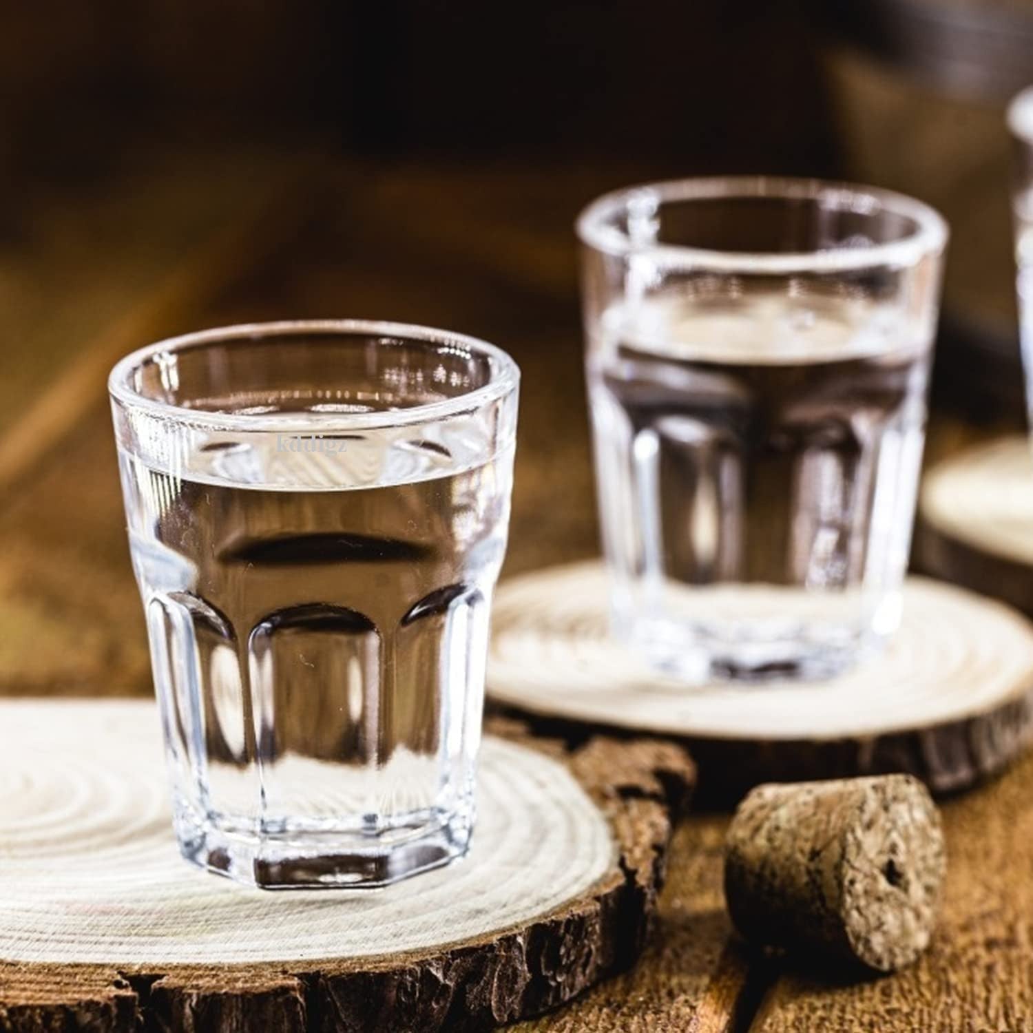 Heavy Base Shot Tea Glass Set (6 Pcs) - Stylish Double-Side Cordial Glasses