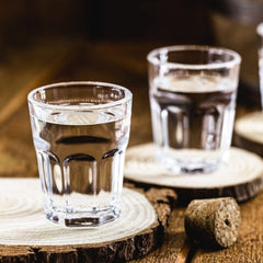 Heavy Base Shot Tea Glass Set (6 Pcs) - Stylish Double-Side Cordial Glasses