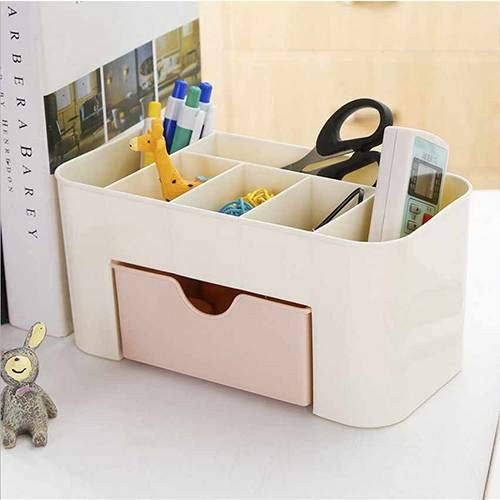 Mini Makeup Storage Box with Drawer for Cosmetics, Jewelry, and Brushes