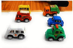 6-Pack Mini Pull Back Toy Cars - Plastic, Compact & Fun