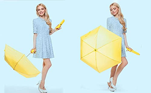 Stylish Yellow Banana-Shaped Mini Foldable Umbrella for Women