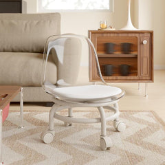 Mini Rolling Stool - Transparent, Compact, Adjustable Chair
