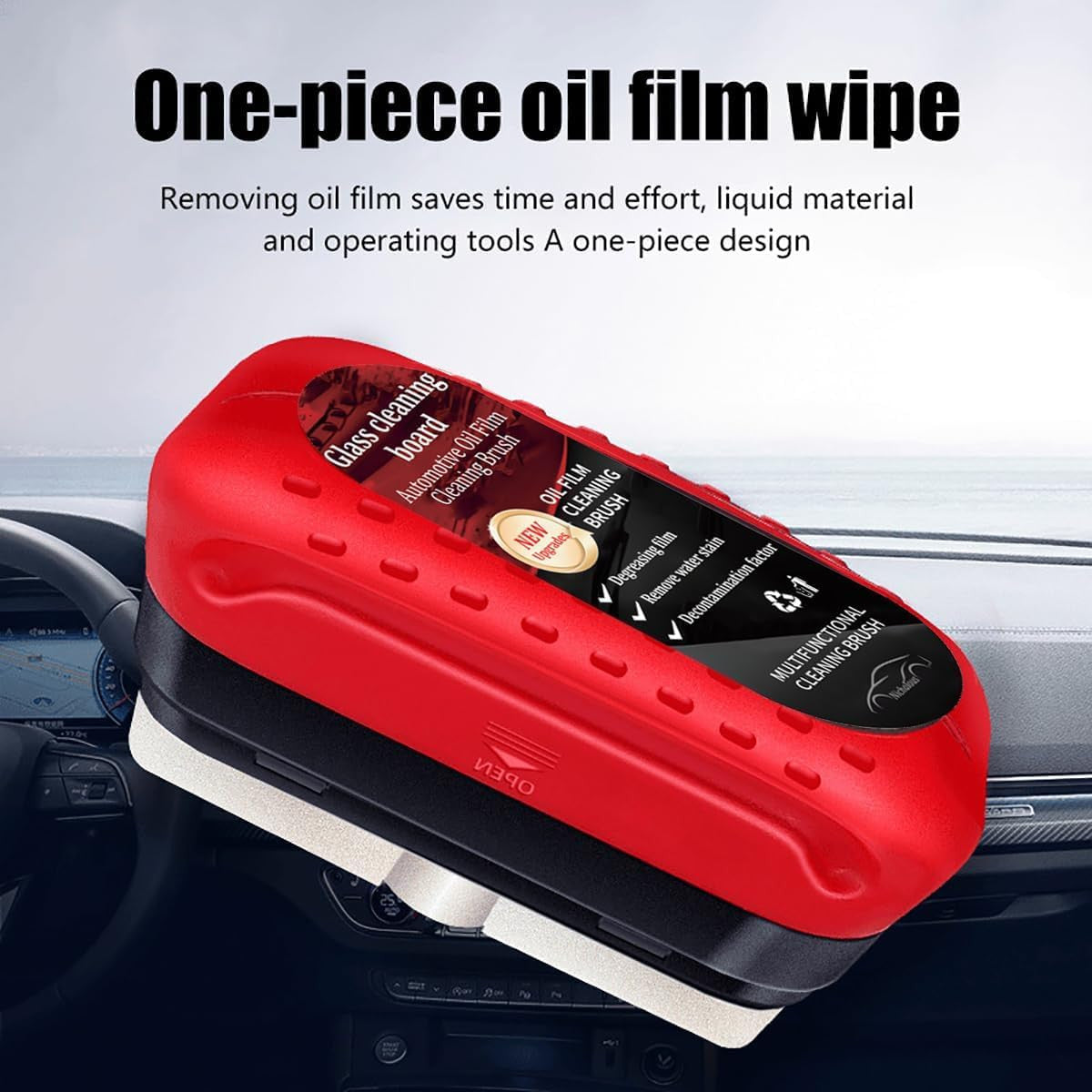 Car Glass Oil & Water Spot Remover Kit with Cleaning Brush
