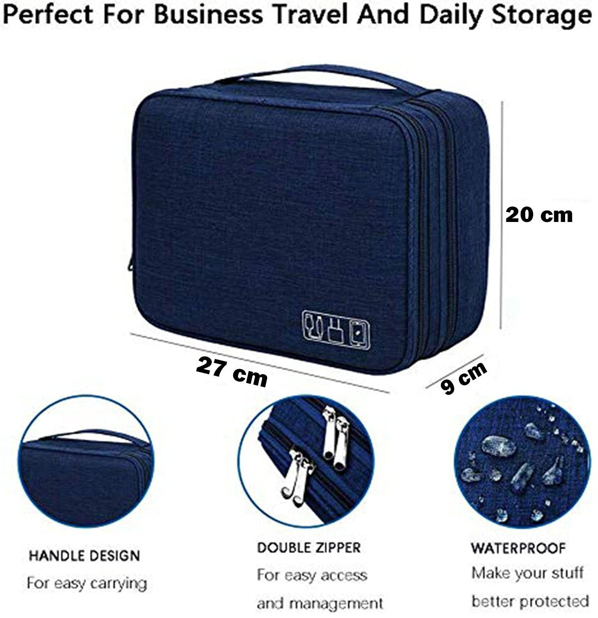 Double Layer Electronic Gadget Organizer Bag for Devices and Accessories
