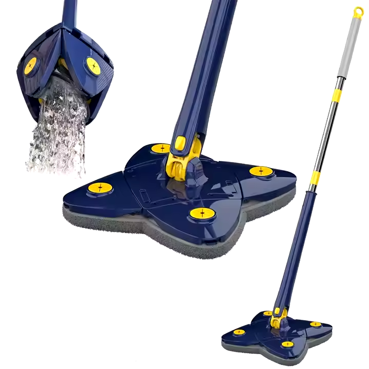 360° Rotating Triangle Squeeze Mop with 4 Modes for Easy Cleaning