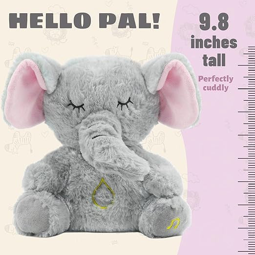 Breathing Elephant Plush with Rhythmic Motion, Music & Lights