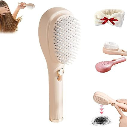 2-in-1 Self-Cleaning Anti-Static Hair Brush & Scalp Massage Comb