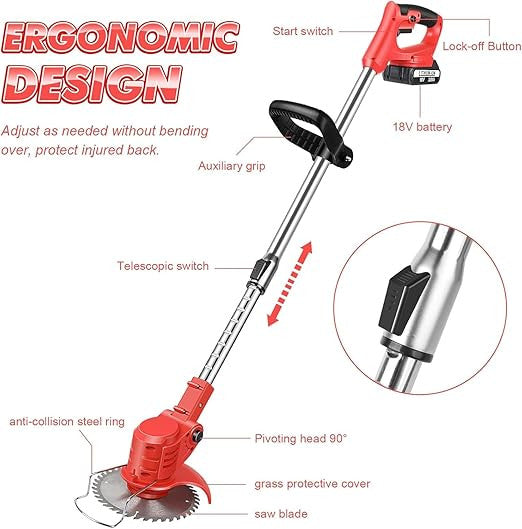 Electric Lawn Mower - Cordless Grass Cutter for Easy Yard Maintenance
