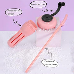 Ice Cream 1300ml Water Bottle with Straw - Fun & Refreshing