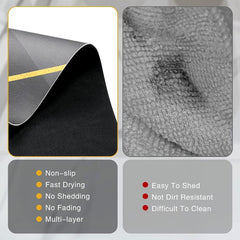 Square Non-Slip Quick Dry Bathroom Mat with Super Absorbent Fiber