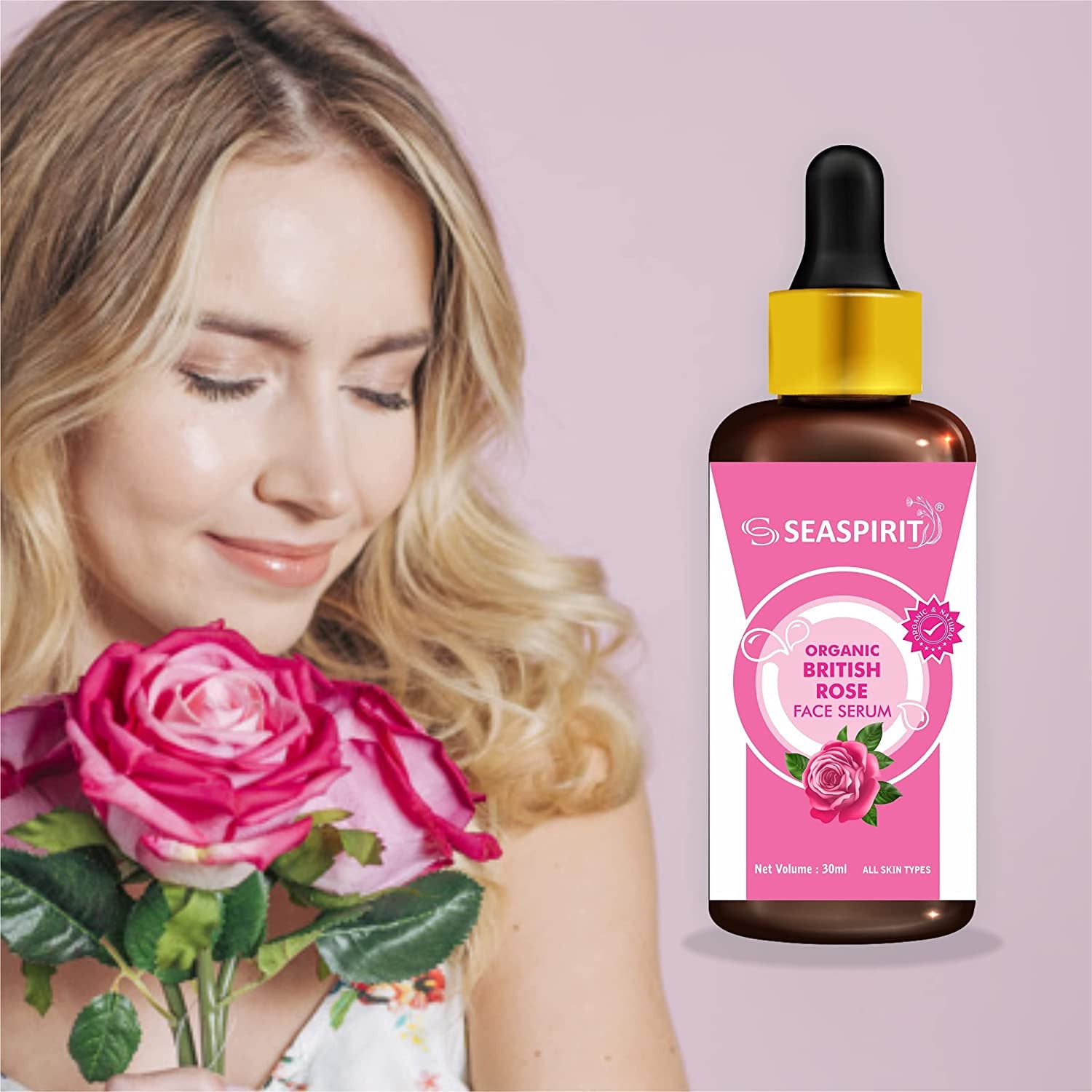 British Rose Radiant Glow Face Serum - 30ml, Lightweight & Anti-Ageing