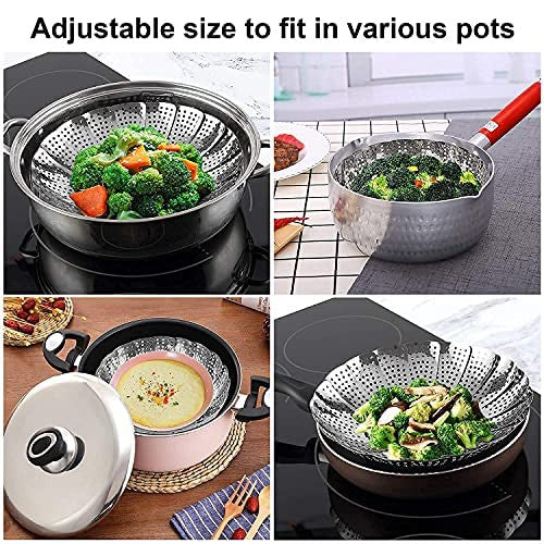 Large 16.5cm Stainless Steel Folding Vegetable Steamer Basket