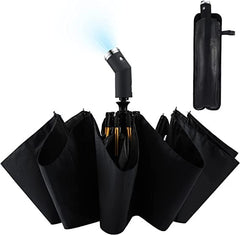 3-Fold Auto Open LED Travel Umbrella with Light, Large Size