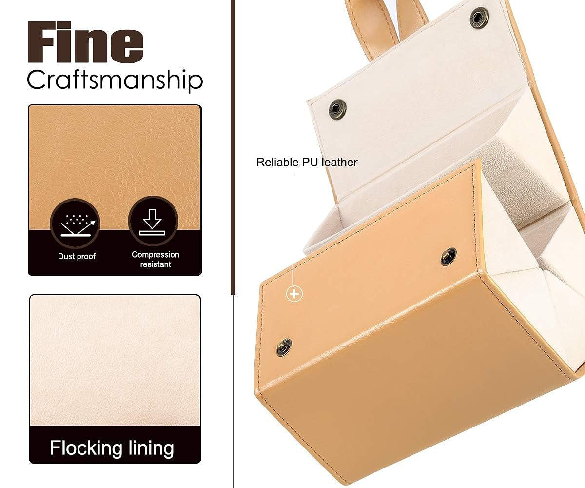 5-Slot Foldable Sunglasses Organizer Box with Durable PU Leather