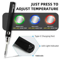 Portable USB Cordless Soldering Iron with 3 Tips for Precision Welding