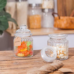 Set of 3 650ml Clear Glass Pop Jars with Airtight Lids for Kitchen Storage