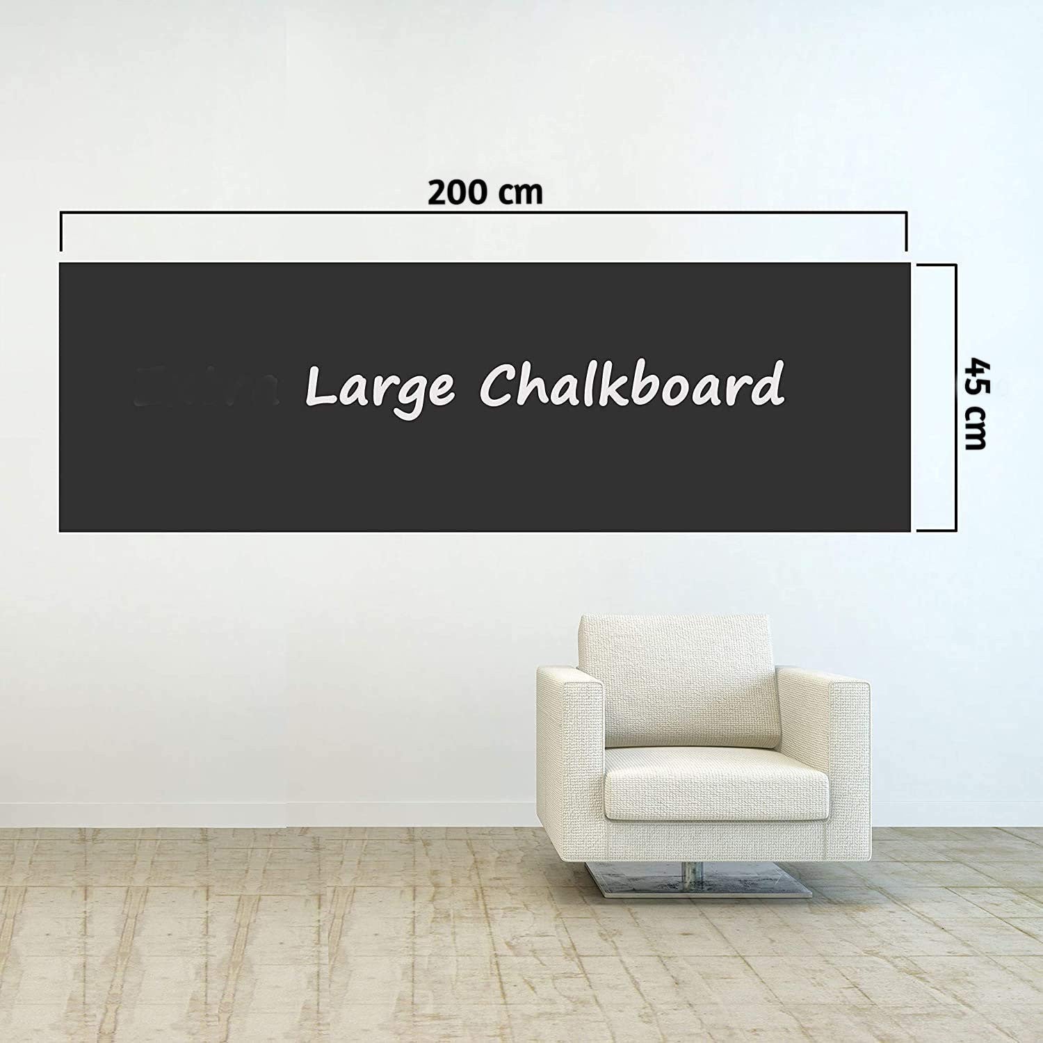 Removable Black Board Wall Sticker with Chalks for Home & Office