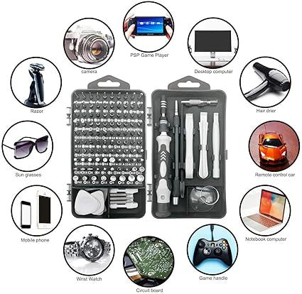 115-in-1 Precision Screwdriver Set with Bits and Tool Kit