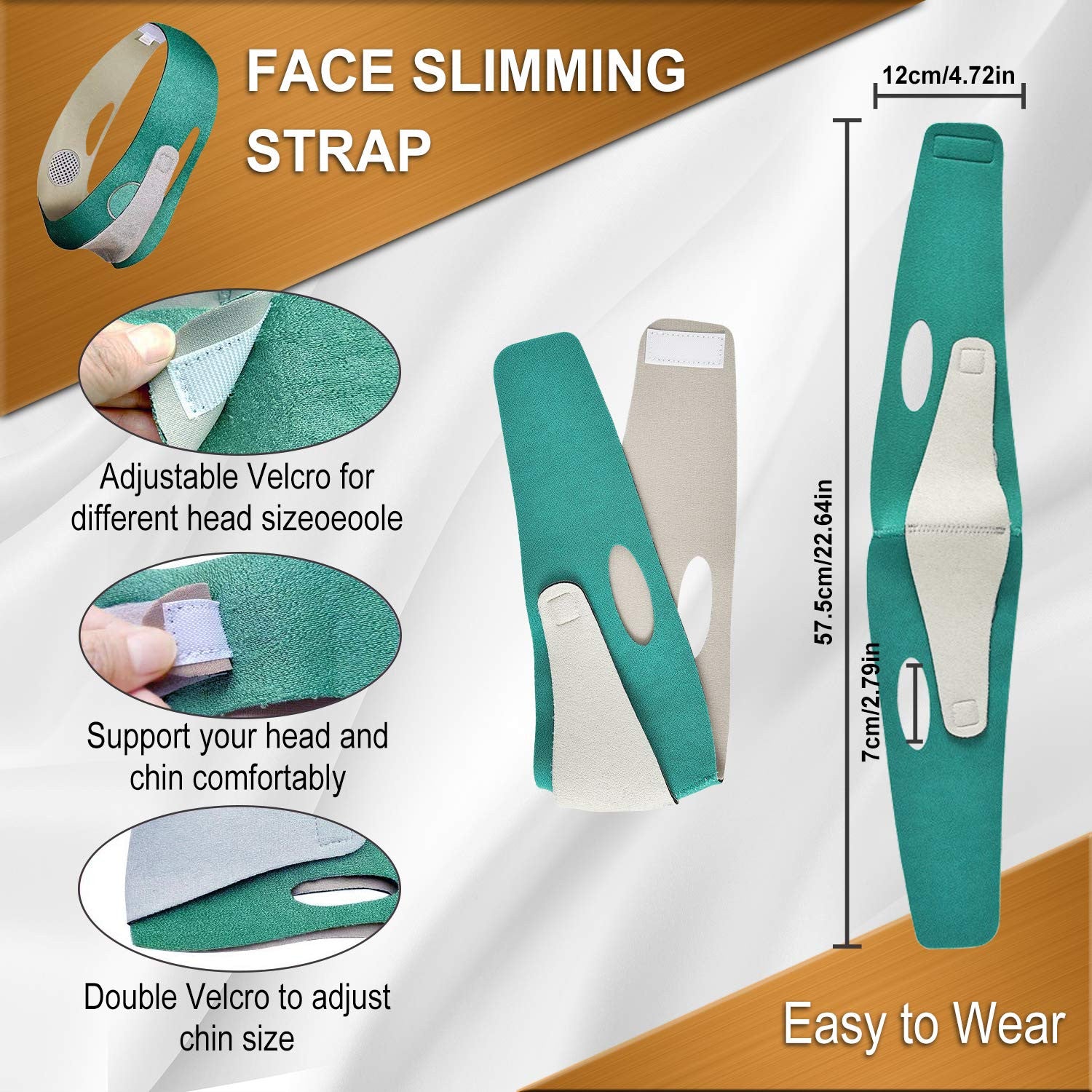 V Line Face Lift Belt for Slimming & Chin Contouring - Green