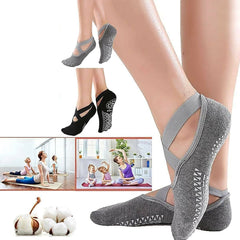 Colorful Anti-Skid Yoga Socks for Women with Grips & Straps