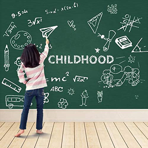 Green Wall Chalkboard Sticker 45x200cm Removable Decal with 5 Chalks