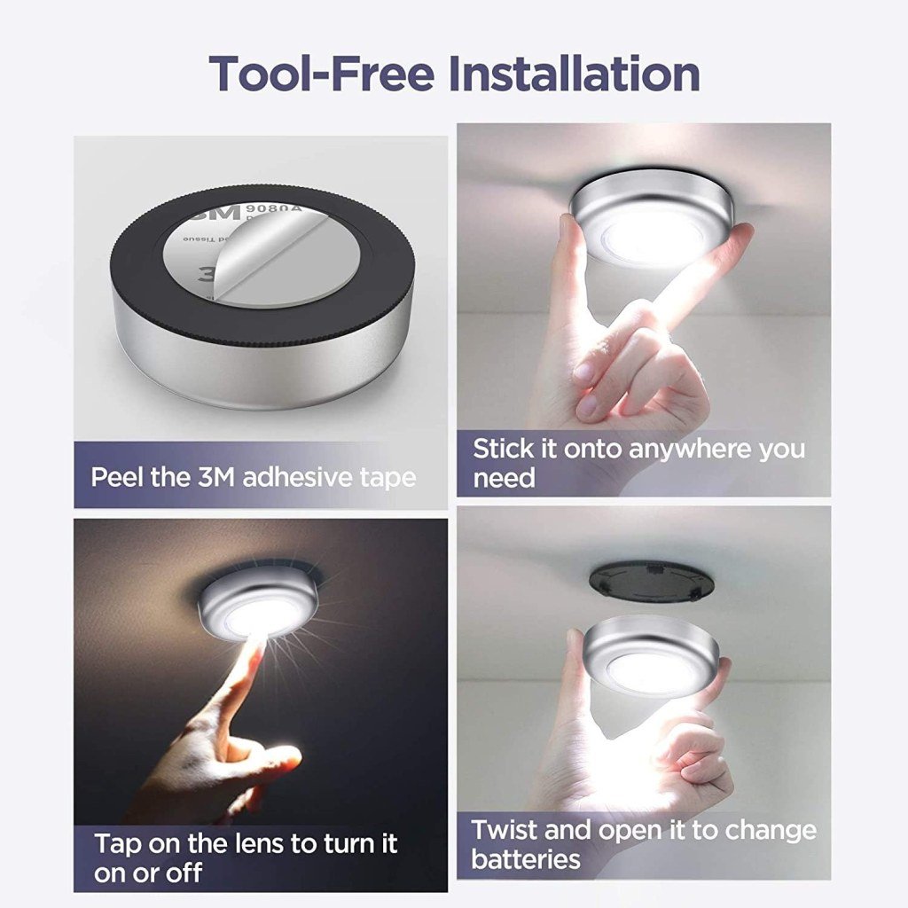 Wireless LED Stick Lamp – Battery-Powered Touch Night Light for Home & Office