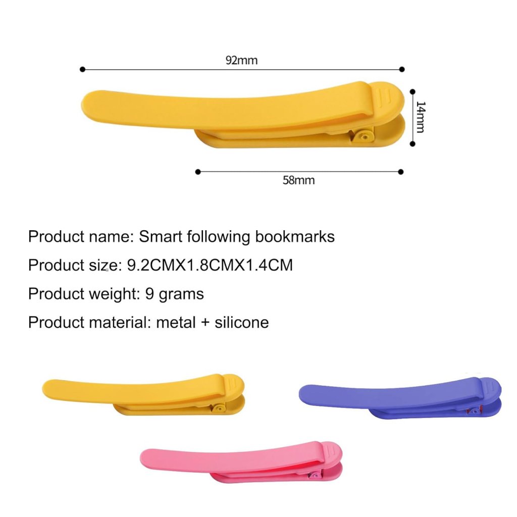3 Pack Silicone Auto Bookmark Set – Smart, Flexible Bookmarks for Men & Women