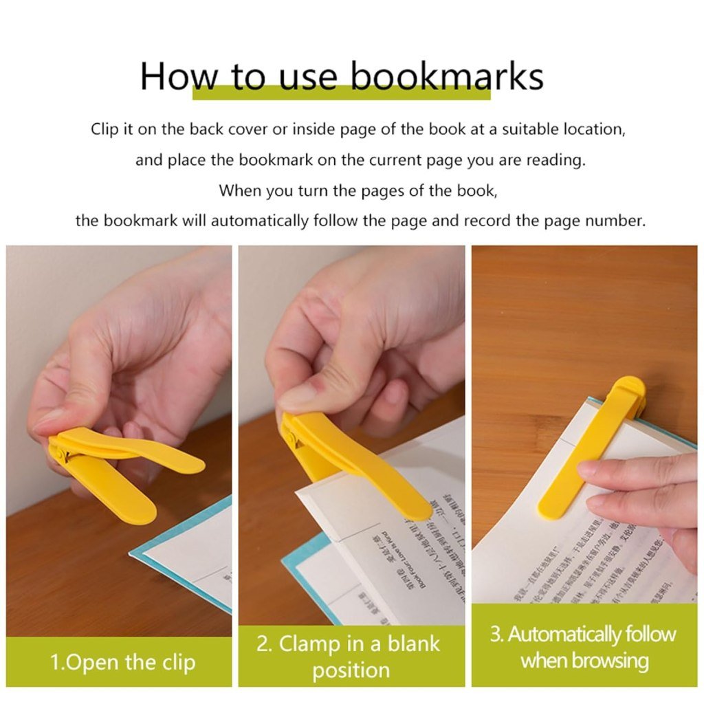 3 Pack Silicone Auto Bookmark Set – Smart, Flexible Bookmarks for Men & Women